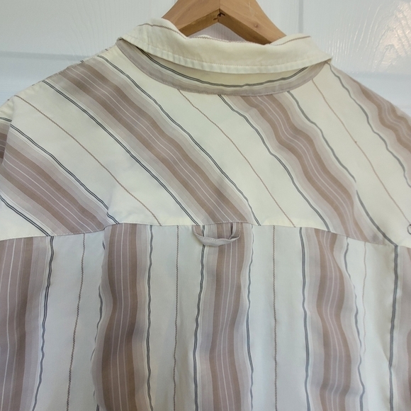 O'Neill Striped Collared Button Down Short Sleeve Shirt Men's Large - Picture 5 of 16